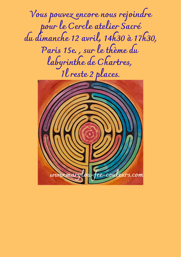 Prochain Cercle atelier Sacré, le labyrinthe de Chartres…